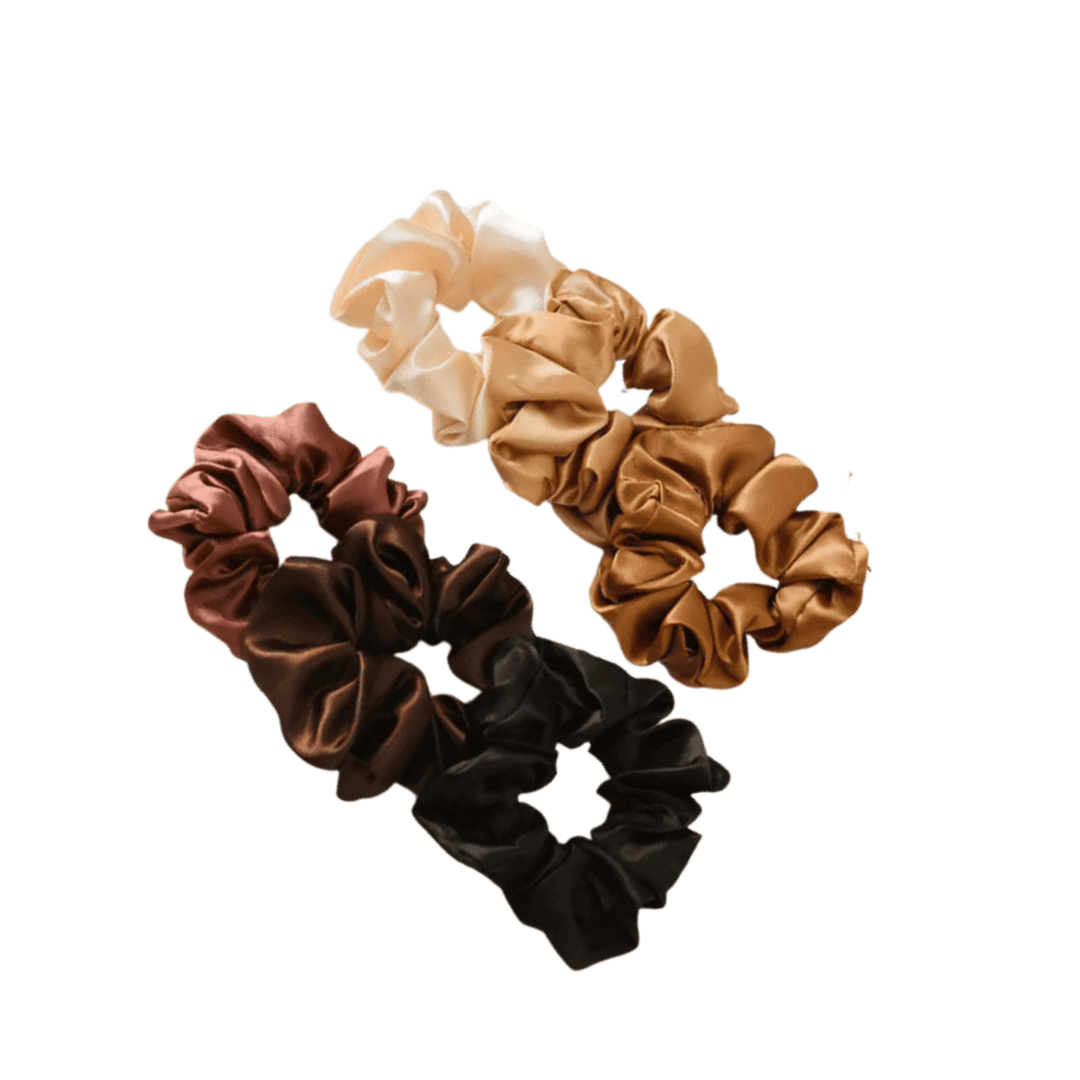 Kit 10 Xuxinhas de Cetim Cachiaras Tons Nude e Marrom