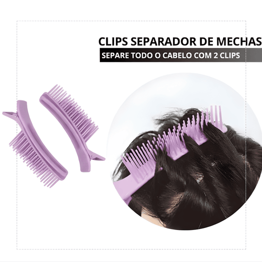 Clips Separador de Mechas Profissional para Escova e Finalização