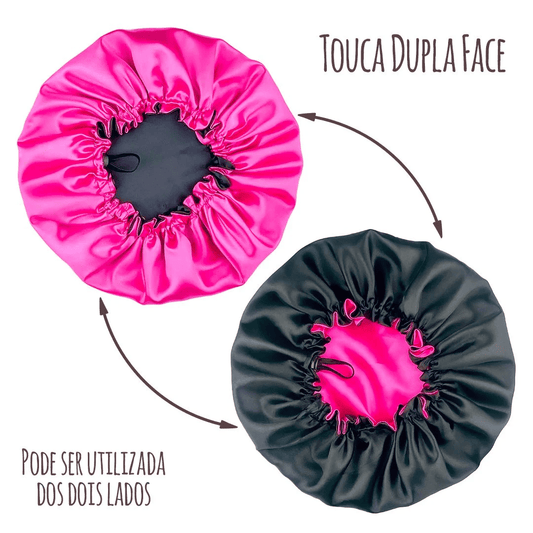 Touca de Cetim Dupla Face Ajustável Antifrizz Cachiaras
